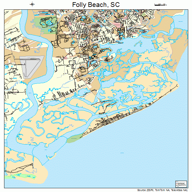 Folly Beach, SC street map