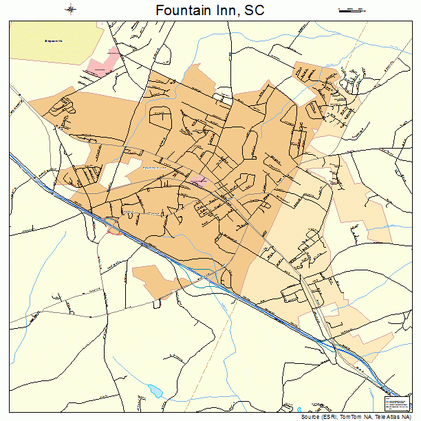 Fountain Inn, SC street map