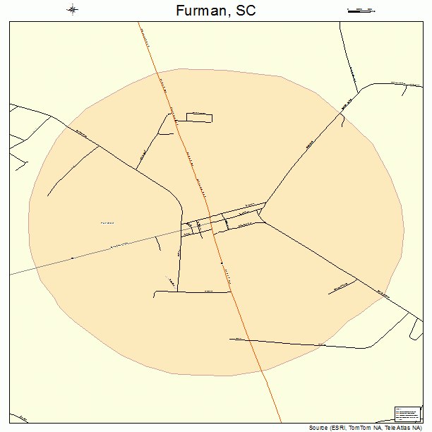 Furman, SC street map