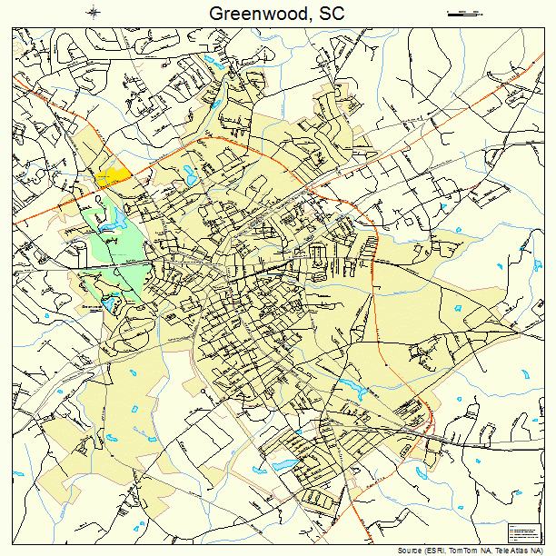 Greenwood, SC street map