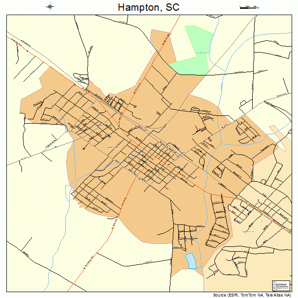 Hampton, SC street map