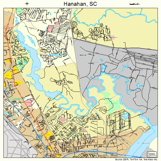 Hanahan, SC street map