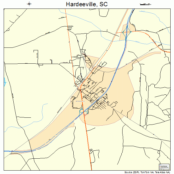 Hardeeville, SC street map