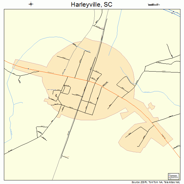 Harleyville, SC street map