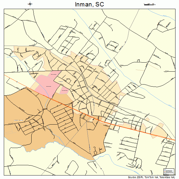 Inman, SC street map