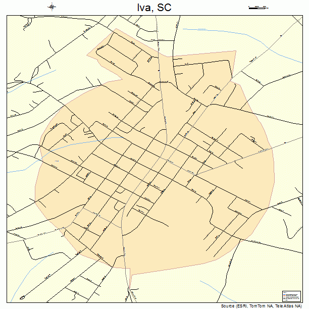 Iva, SC street map