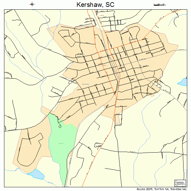 Kershaw, SC street map