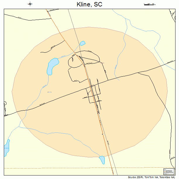 Kline, SC street map