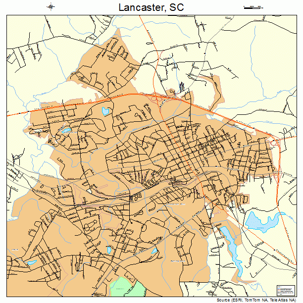 Lancaster, SC street map