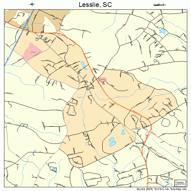 Lesslie, SC street map