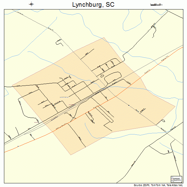 Lynchburg, SC street map