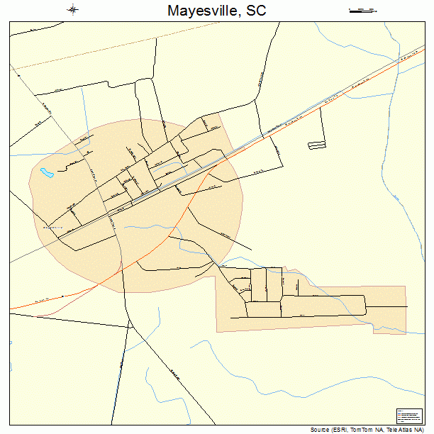 Mayesville, SC street map