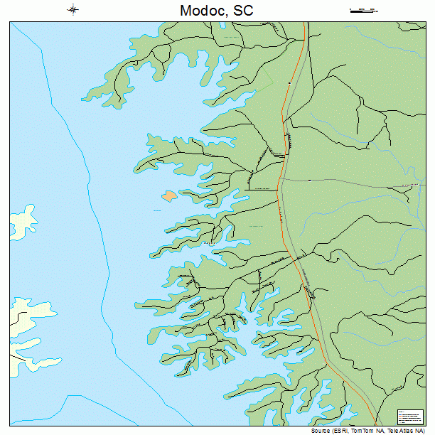 Modoc, SC street map