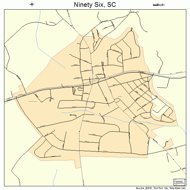 Ninety Six, SC street map