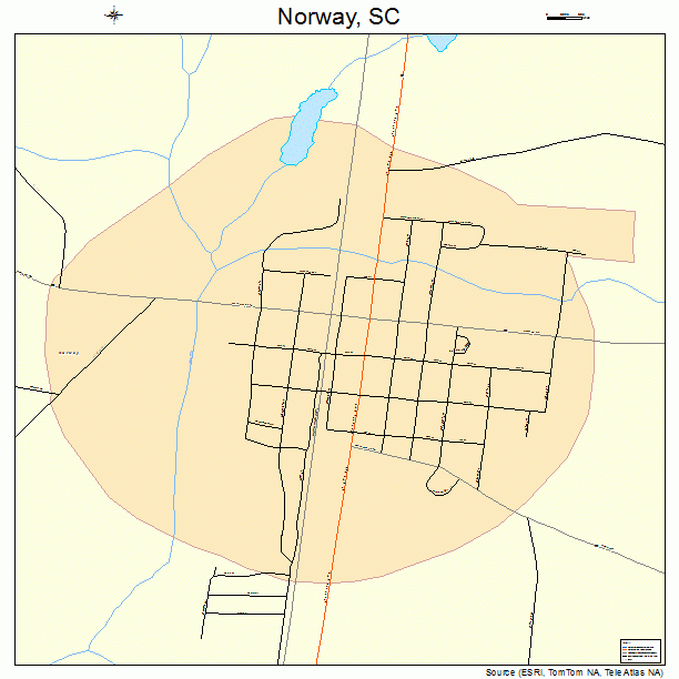 Norway, SC street map