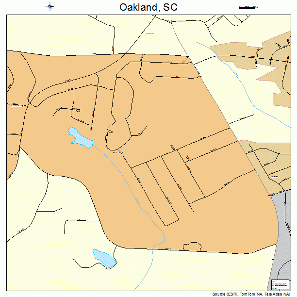 Oakland, SC street map