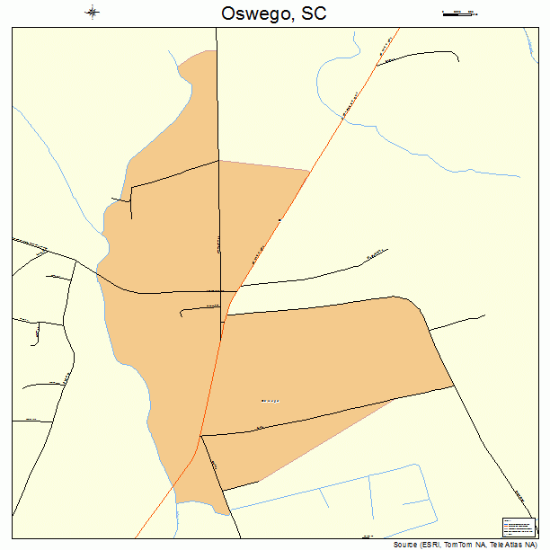 Oswego, SC street map