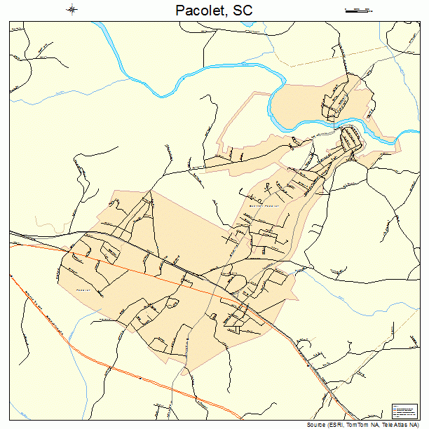 Pacolet, SC street map