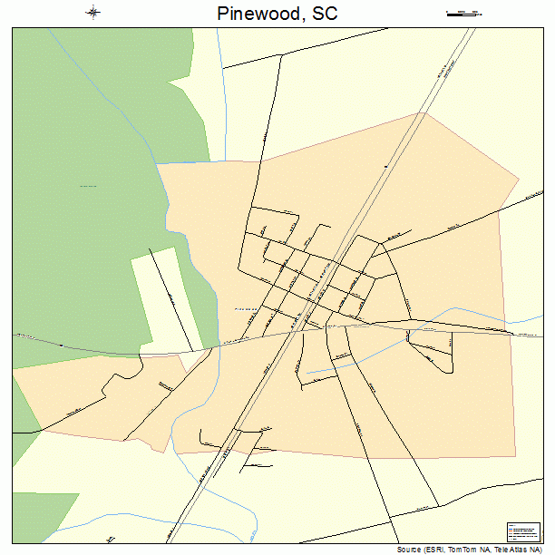 Pinewood, SC street map