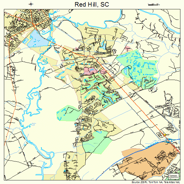 Red Hill, SC street map