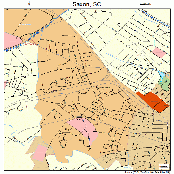 Saxon, SC street map