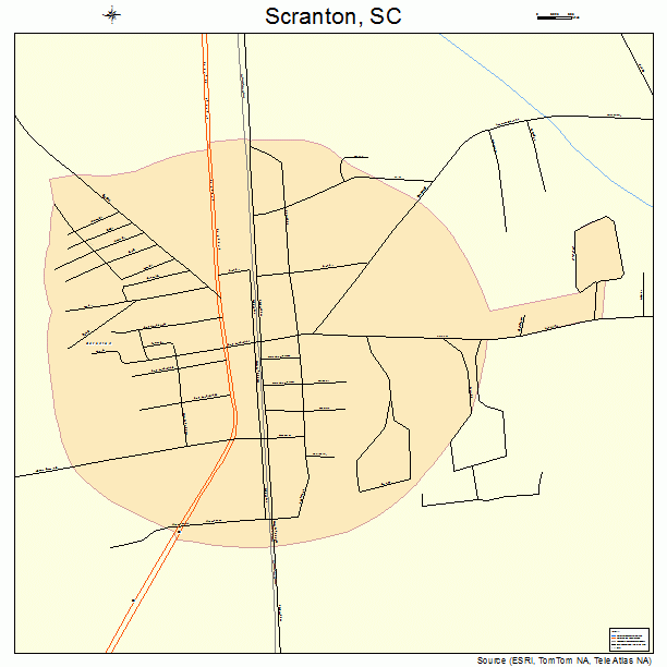 Scranton, SC street map
