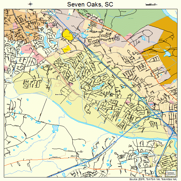 Seven Oaks, SC street map