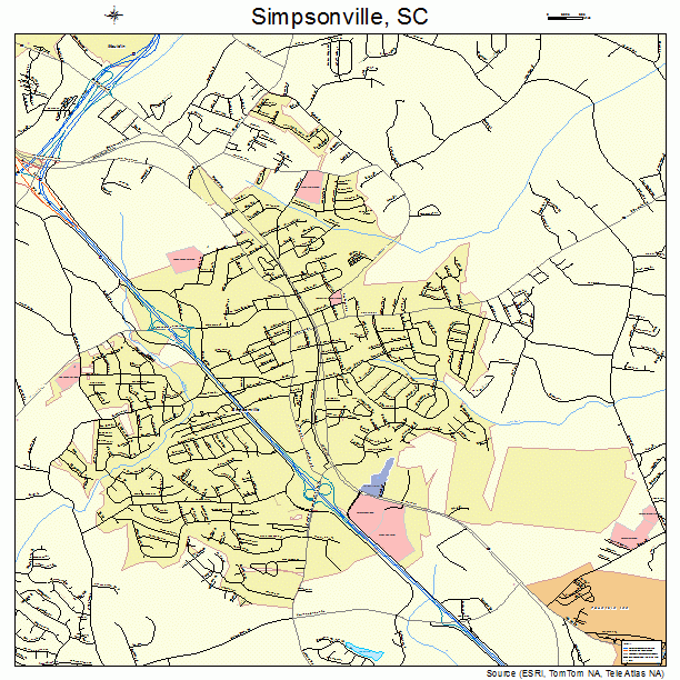 Simpsonville, SC street map