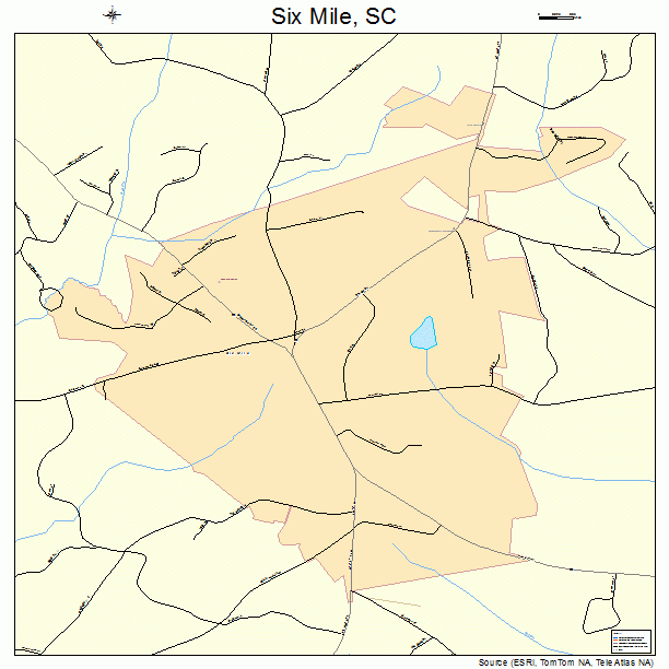 Six Mile, SC street map