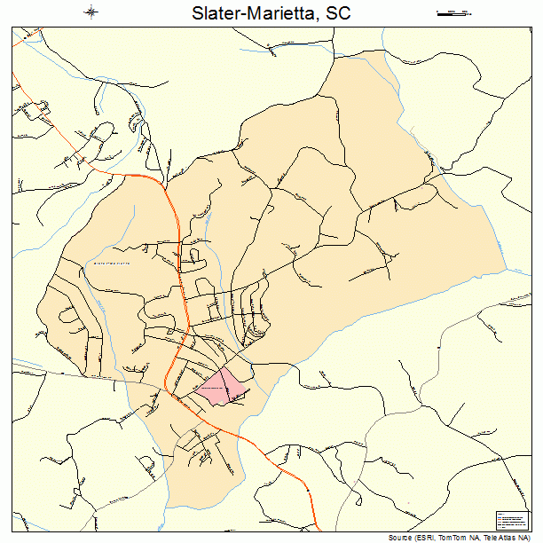 Slater-Marietta, SC street map