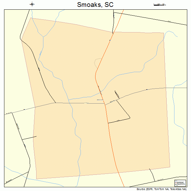 Smoaks, SC street map