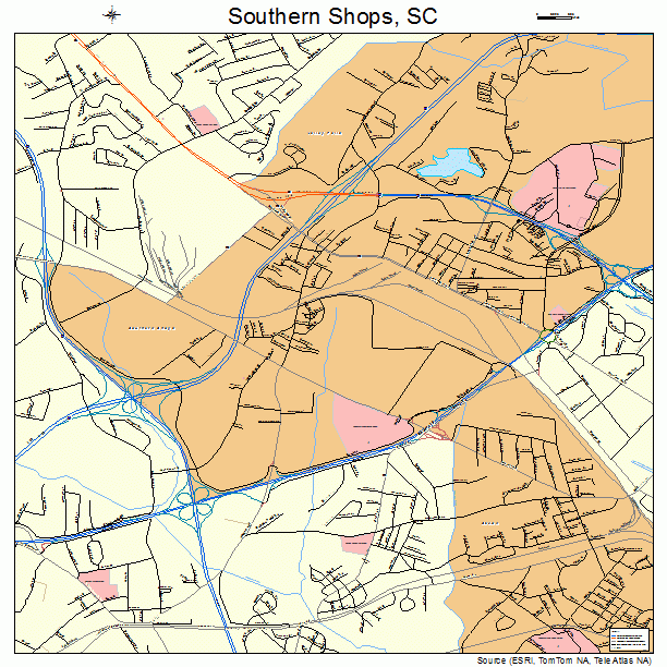 Southern Shops, SC street map