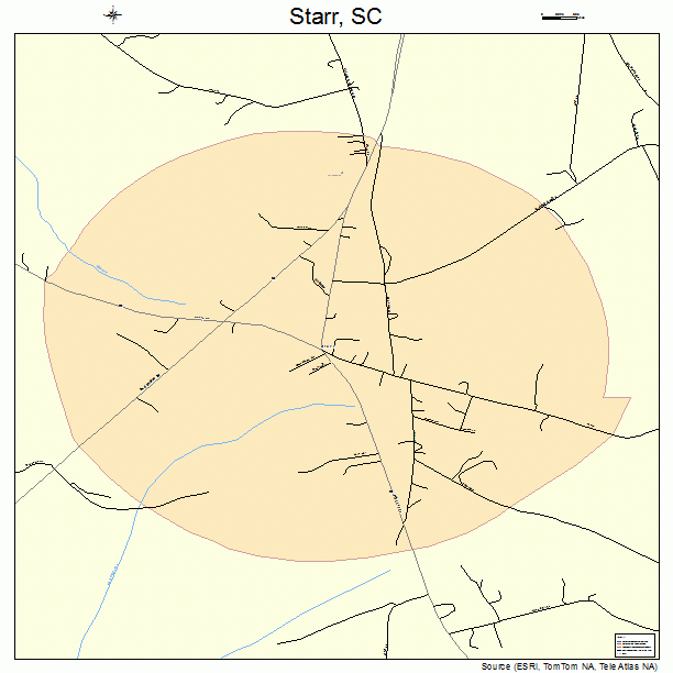 Starr, SC street map