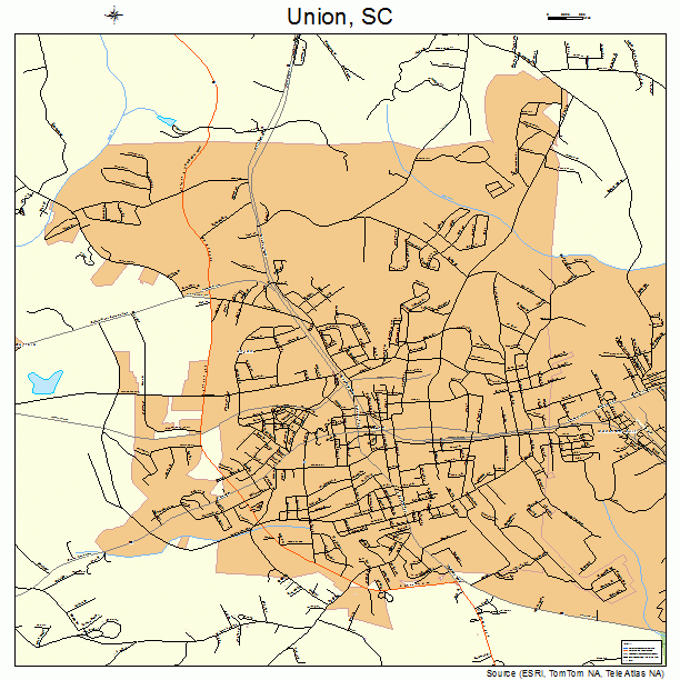 Union, SC street map