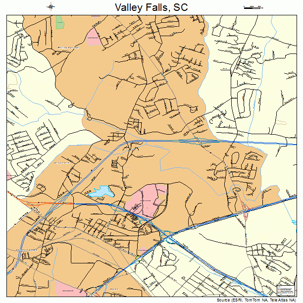 Valley Falls, SC street map