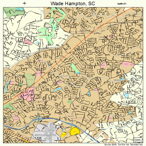 Wade Hampton, SC street map