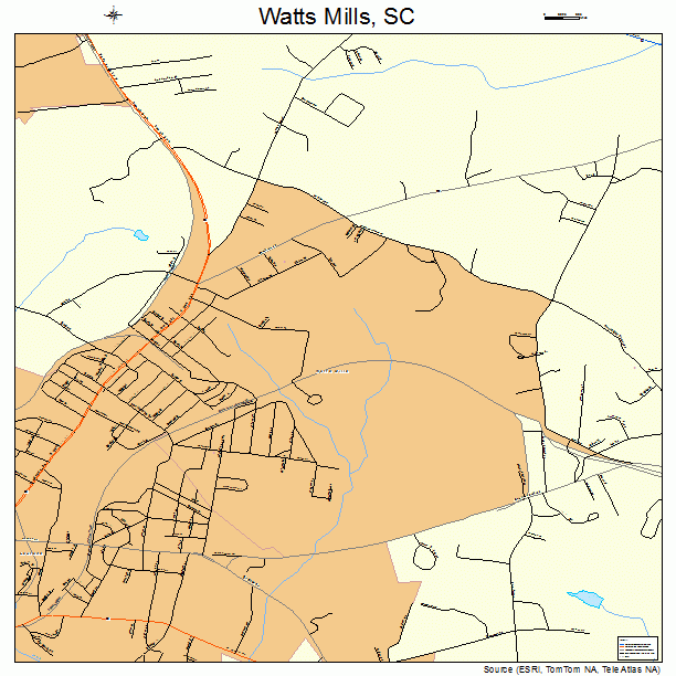 Watts Mills, SC street map