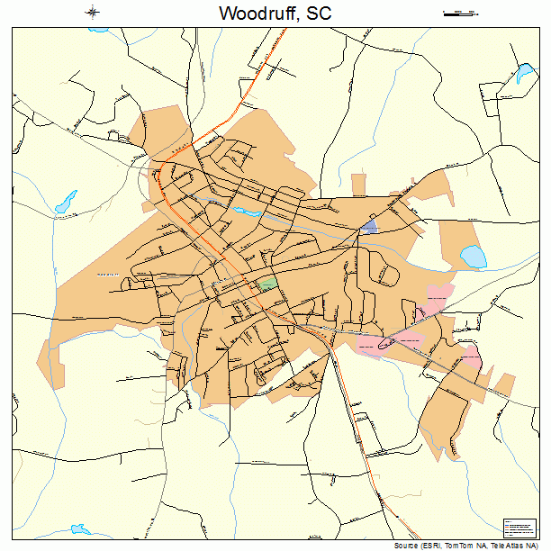 Woodruff, SC street map