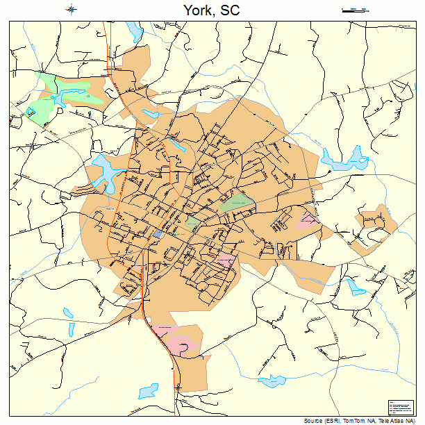 York, SC street map