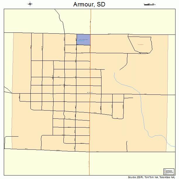 Armour, SD street map