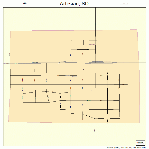 Artesian, SD street map