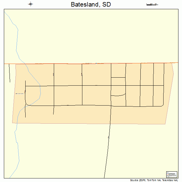Batesland, SD street map