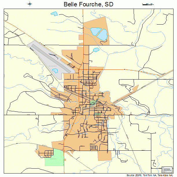 Belle Fourche, SD street map