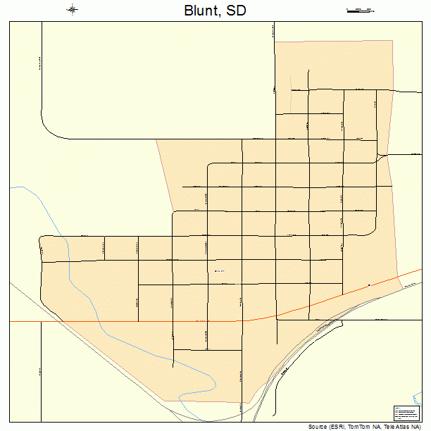 Blunt, SD street map