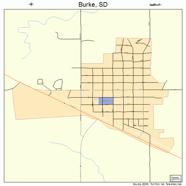 Burke, SD street map