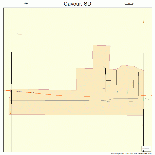 Cavour, SD street map