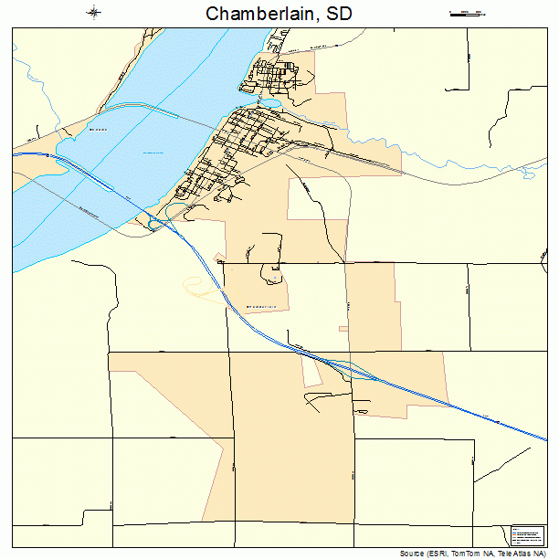 Chamberlain, SD street map
