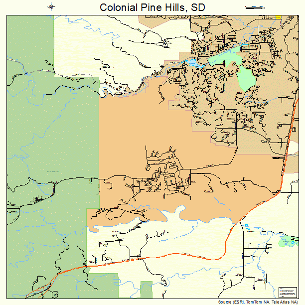 Colonial Pine Hills, SD street map
