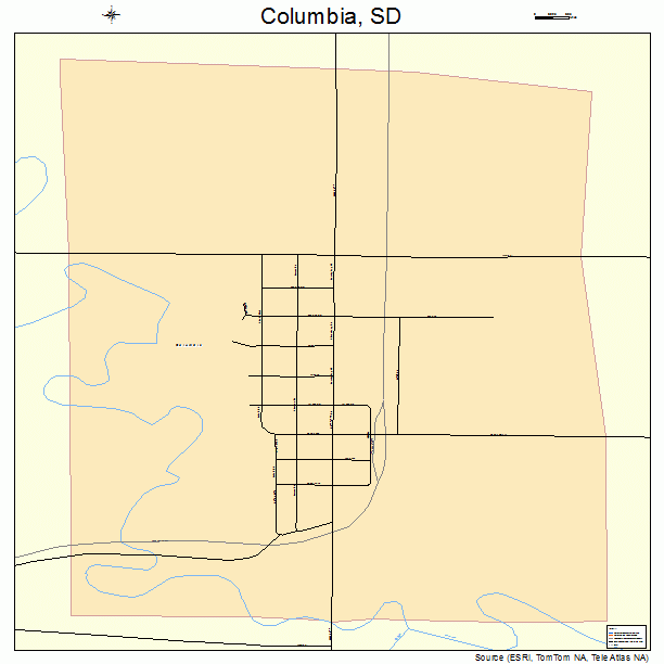 Columbia, SD street map
