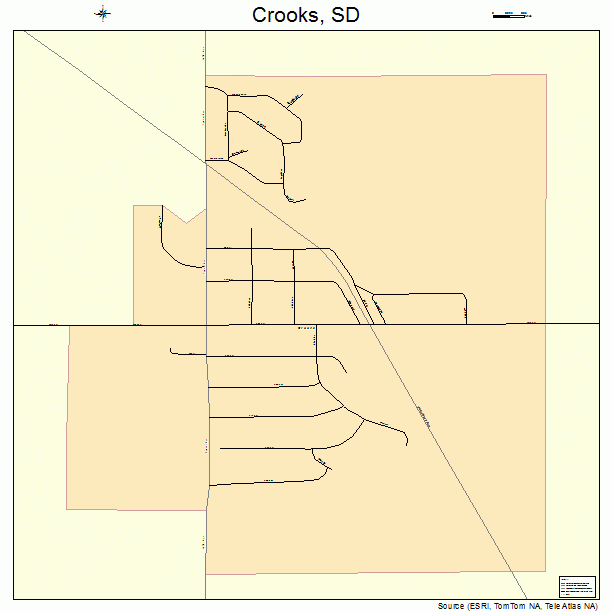 Crooks, SD street map